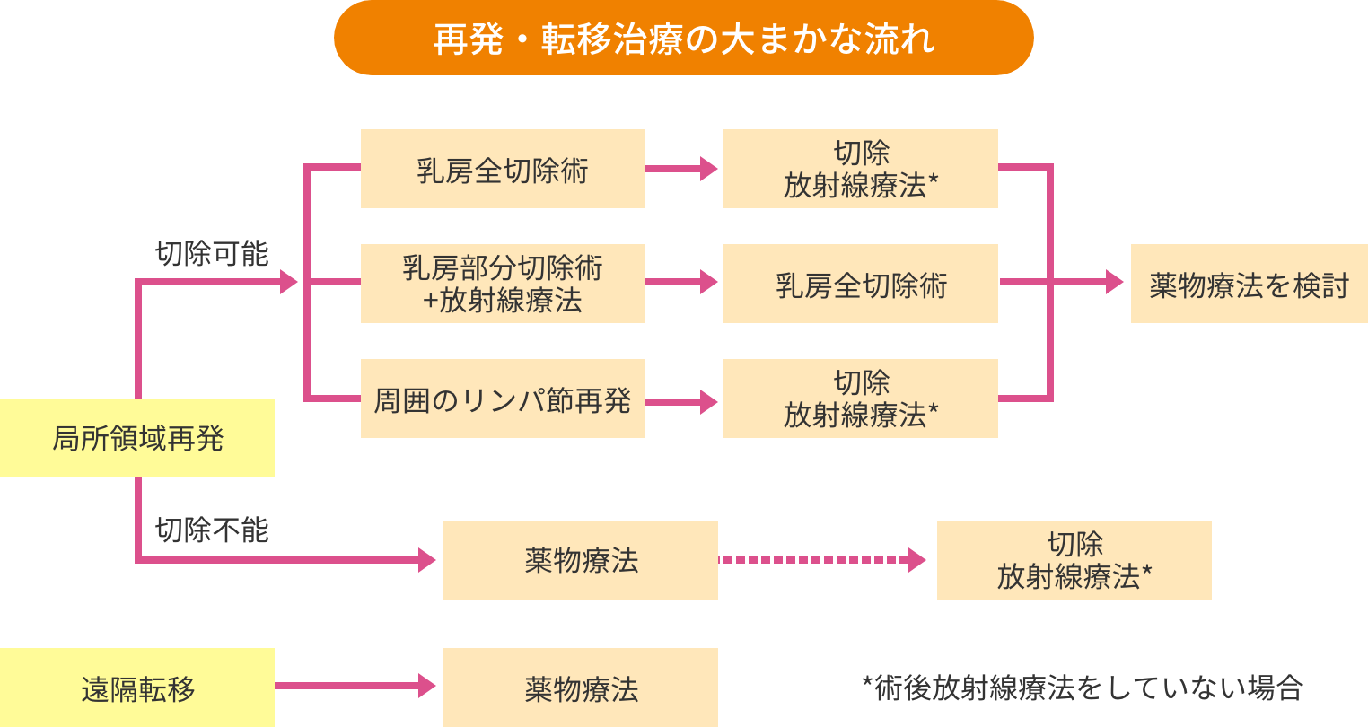 再発・転移治療の大まかな流れ